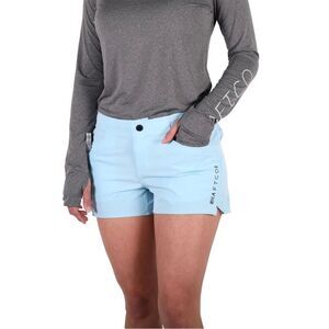 Ladies AFTCO Microbyte Fishing Shorts Sky Blue 4